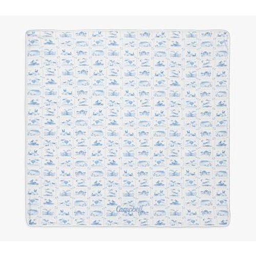 Delft Tile Farm Friends Oversized Pointelle Baby Blanket , 47 X 47 , Blue Multi