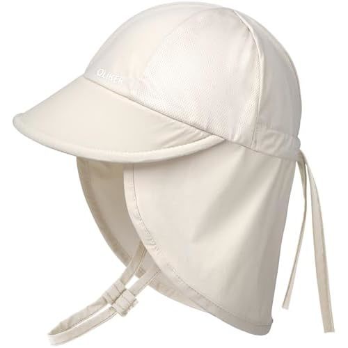 Baby Sun Hat with Breathable Mesh, Neck Flap Infant Unisex Boys Girls Toddler UPF 50+ Summer Beach Swim Adjustable