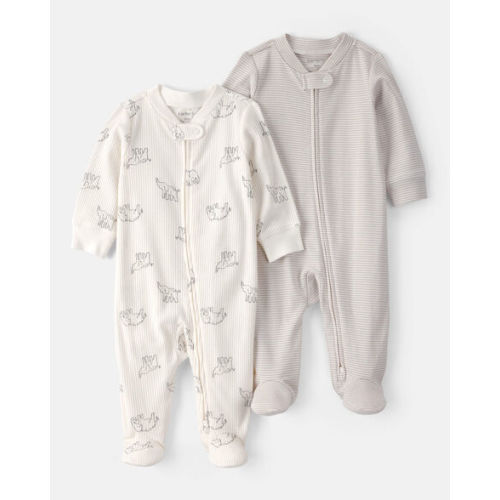 Baby 2-Pack Elephant Sleep & Play Pajamas - White/Grey | Carter's