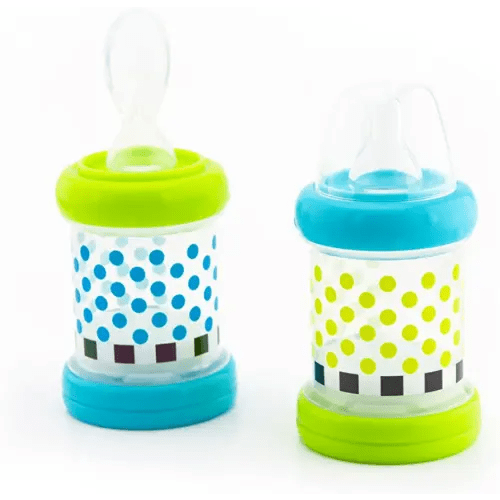 Sassy Baby Food Nurser – 4+ Months Set of 2- 4oz 100% Silicone Nipple and Spoon BPA-Free