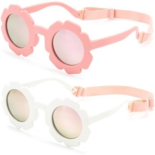 2pcs Flower Baby Girl Polarized Sunglasses with Strap