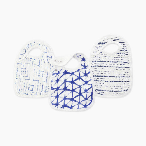 Aden + Anais Silky Soft Snap Bib (3 Pack) - Indigo Shibori