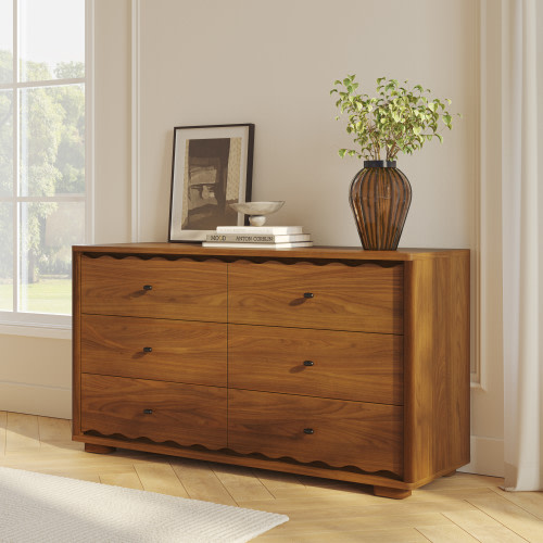 Boe 6-Drawer Double Dresser - Walnut
