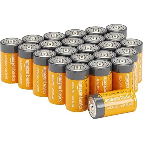 Amazon Basics 24-Pack C Cell Alkaline All-Purpose Batteries, 1.5 Volt, 5-Year Shelf Life