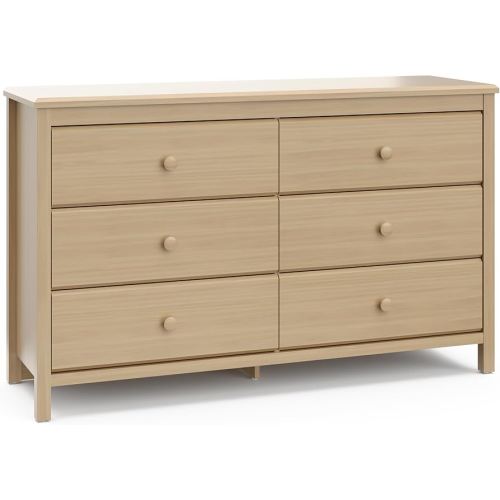 Storkcraft Alpine 6-Drawer Dresser (Driftwood) – GREENGUARD Gold Certified, Brown Dresser for Bedroom, Kids & Nursery Storage Drawers, Safety Interlocking Drawers, Pre-Installed Tracks, Kids Bedroom