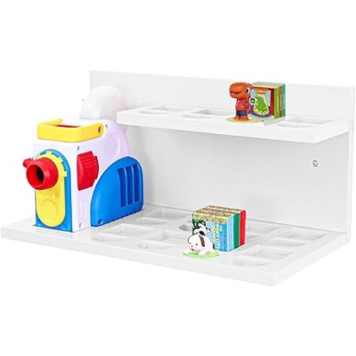 PHOENANCEE Floating Shelves for Little Tikes Story Dream Machine,Wall Shelf for Little Tikes Projector Books Audio Play Character Storage Tray Organizer for Toddlers and Kids Girls Boys,Pine(White)