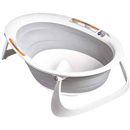 Boon Naked 2-Position Collapsible Baby Bathtub, Recline or Sit Up for Infants and Toddlers - Gray