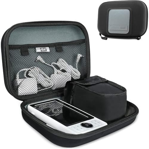 USA Gear Baby Monitor Carrying Case Compatible with Vtech VM819, VTech RM7766-2HD, HelloBaby, Babysense, Eufy & More - Baby Monitor Travel Case with Scratch Resistant Lining, Inner Pouches (Black)