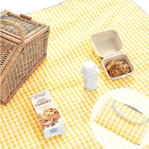 Large Waterproof Yellow Gingham Blanket