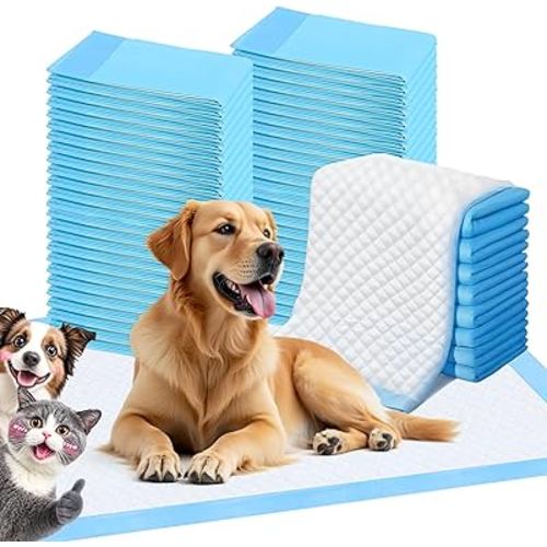 100 Pack Small Puppy Pad - 13"x17.7", Super Absorbent Waterproof, Odor Eliminating, Leak-Proof, 5-Layer Potty Training Pads, Doggie/ Cats Pee Pad for Indoor Floor Protection