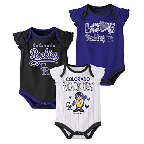 Outerstuff MLB Newborn and Infant Baby Girls 3pk Creeper Set