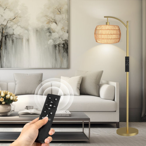 Bay Isle Home™ Arched/arc Floor Lamp With Remote Control, Dimmable Bulb Included & Reviews | Wayfair