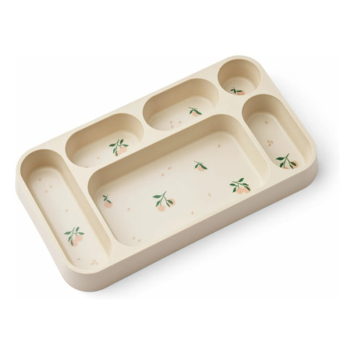 Liewood - Mosu compartmentalized plate - Peach/Sea shell | Smallable