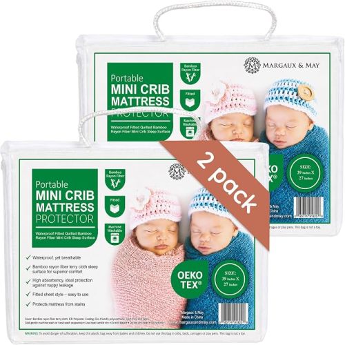 Crib Mattress Protector, 2-Pack, Oeko-TEX® Certified