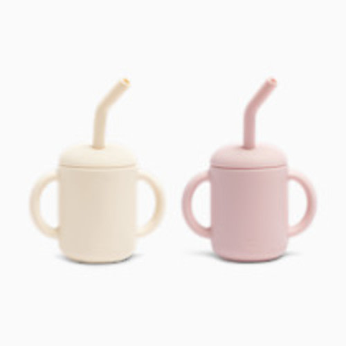 AEIOU Sippy Cup with Straw - Petal + Oat Milk