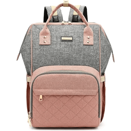 Diaper Bag Backpack, Diaper Bags for Baby Girls Boys, Baby Bags for Moms Dads, Nappy Changing Bag with Insulated Pockets,Multi-functional Waterproof Backpack with Stroller straps-Pink