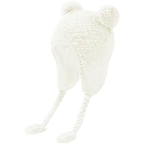 Durio Baby Winter Hat with Cute Pom Pom Earflap Warm Fleece Lining Baby Beanie for 6-24 Months Infant Toddler Boys and Girls