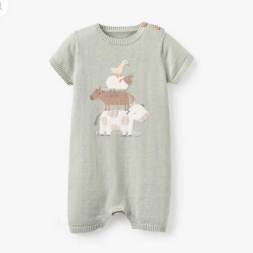 On the Farm Knit Shortall Romper – Elegant Baby