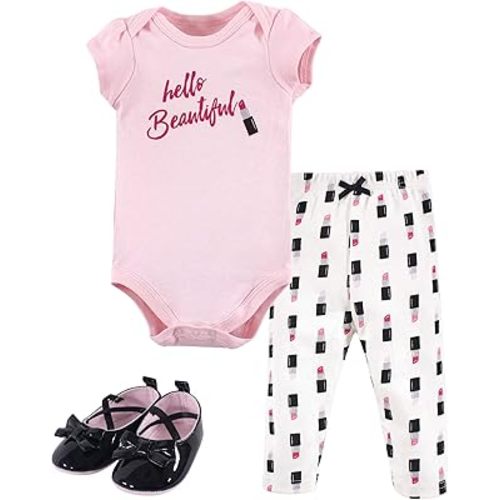 Little Treasure Unisex Baby Cotton Bodysuit, Pant and Shoe Set