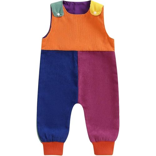 Boy Block Corduroy Jumpsuit