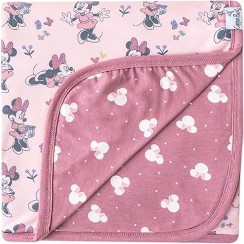 Copper Pearl Jumbo 3-Layer Baby Blanket: Soft Baby Quilts for Boys and Girls | Breathable, Cozy, Toddler Blanket | Baby Quilt for Newborns | 46x46 Premium Polyester/Rayon | Minnie Mouse