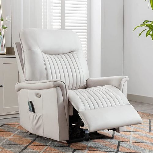 Electric Recliner, Power Recliner Chair with Massage and Heat, Recliner Massage Chair with 2 Side Pockets, Electric Recliner Chairs with USB Charging Port, Technical Fabric Recliner Chair