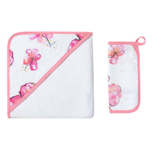 Hibiscus Kiss Hooded Towel Set