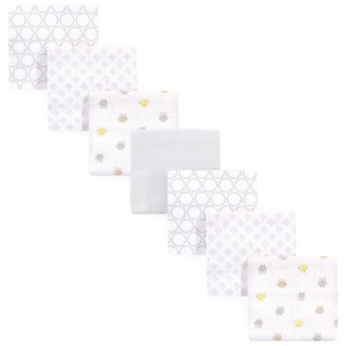 Luvable Friends Baby Boys Cotton Poly Flannel Receiving Blankets, Owl 7-Pack, One Size