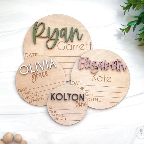 Baby Announcement Sign With Birth Stats