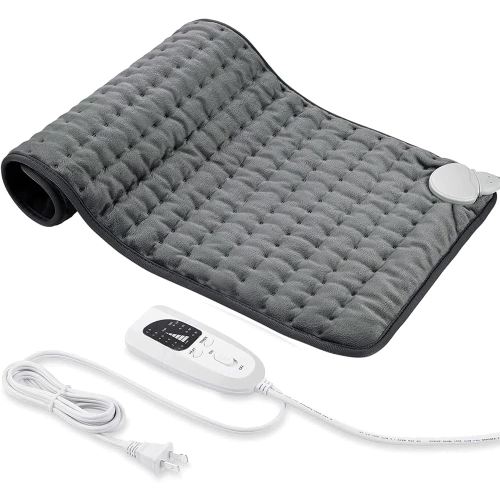 Heating Pad, Electric Heating Pad for Dry & Moist Heat, Electric Heat Pad with Multiple Temp & Timer Settings, Auto Off.(Dark Gray, 24"X12")
