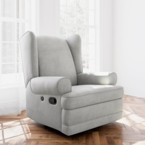 Storkcraft Serenity Wingback Upholstered Recliner Glider with USB