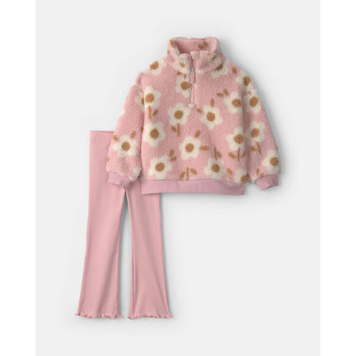 Baby Girl 2-Piece Floral Teddy Fleece Layering Set - Pink | Carter's