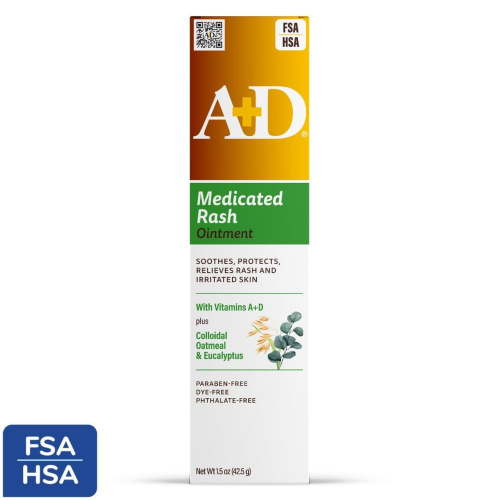 A+D Medicated Rash Ointment 1.5 oz – Relieves Rash & Skin Irritated Skin HSA/FSA Eligible