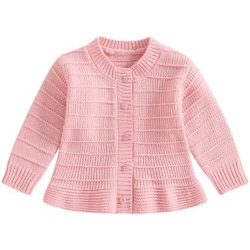Toddler Girl Ruffle Sweater Cardigan Infant Baby Fall Clothes Winter Warm Long Sleeve Button Up Knitted Jacket Outwear