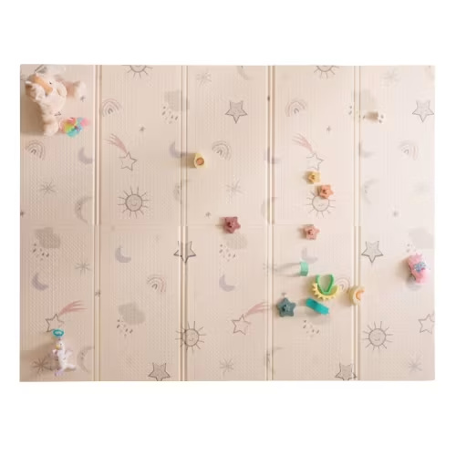 Nuby Reversible Baby Play Mat Soft Lightweight Foam Foldable - Rainbow