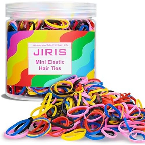 1000pcs Mini Hair Rubber Bands, Soft & Durable Plastic Elastic Hair Ties for Little Girls, Stretch Ponytail Ties for Kids Hairstyles and Braids, Extra Thick,0.65MM in Thickness