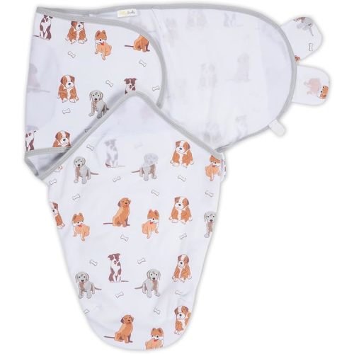 LollyBanks Baby Swaddles, 100% Organic Cotton Swaddles for Newborn Boy and Girl, 0-3 Months Swaddle Sacks with Easy Change Zipper, Swaddle Neutral Baby Registry (Puppies Print) | Swaddles for Newborn Boy and Girl, Easy Change Zipper, Swaddle Sacks, Baby R