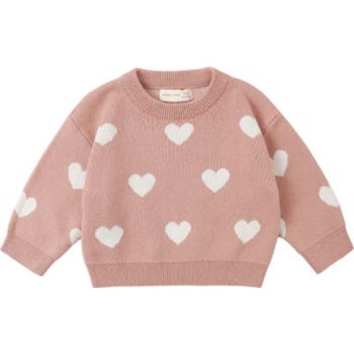 Hearts Jacquard Organic Cotton Sweater, 0-3M