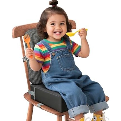 Booster Seat for Kitchen Chair,Toddler Booster Seats with Adjustable Washable Safety Belts Kitchen Dining Table Booster Seat, Portable Travel Increasing Cushion for Baby Child Kid Boy Girl