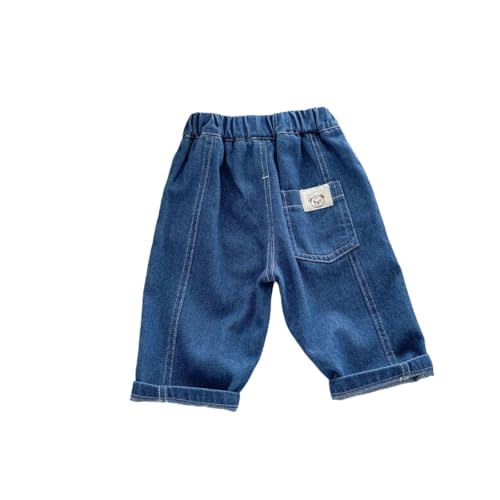 Baby Boys Elastic Waist Jeans Toddler Kids Cute Bear Casual Baggy Pull on Jogger Denim Pants Harem Kids Fall Outfits