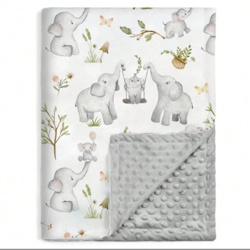 Baby Blankets For Unisex Boys Girls, Super Soft Nursery Minky Blankets With Baby Style Printed Design And Dotted Fleece Backing, Printed Throws Newborn | SHEIN USA