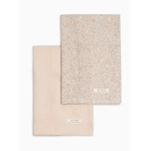 Colored Organics 2-Pack Muslin Burp Cloths - Belmont Floral + Shell