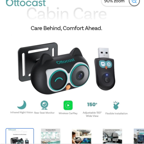 Ottocast Baby Car Camera Displaying on Car Screen,Built-in Wireless CarPlay Cabin Care Car Adapter, 1080P Clear No-Glow Night Vision,Split-Screen Navigation,150°Wide Angle - Walmart.com