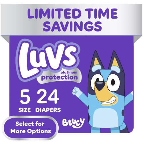 Luvs Platinum Protection Baby Diapers Size 5, 24 Count (Select for More Options)