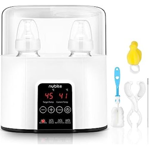 Double Baby Bottle Warmer 24H Constant Mode for All Bottles, Breastmilk Baby Milk Heater, Heating Baby Food, Formula Water Warmer for Twins, Accurate Temperature Control