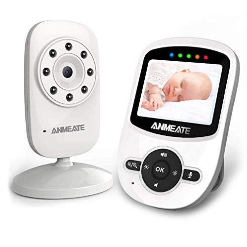 ANMEATE 6" Video Baby Monitor with Camera and Audio No WiFi | 48Hr Battery Life, Remote Pan Tilt Zoom, Thermal Sensor, Two-Way Audio, White Noise, 1000ft Long Range Secure Infant Monitor