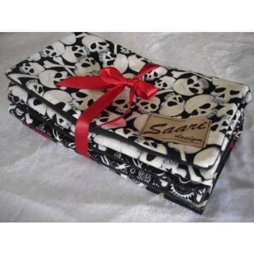 Punk Rockabilly Baby Boutique skull burp cloths 3 pc set