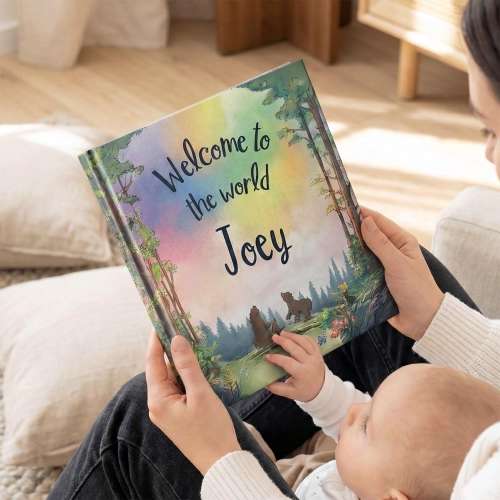Personalised Baby Book | Welcome To The World Gift | New Baby Gift | Baby Shower Gift | Custom Baby Boy Gift | Keepsake Story Book