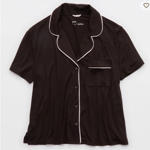 OVERSLEPT by Aerie Real Soft® Short Sleeve Pajama Shirt