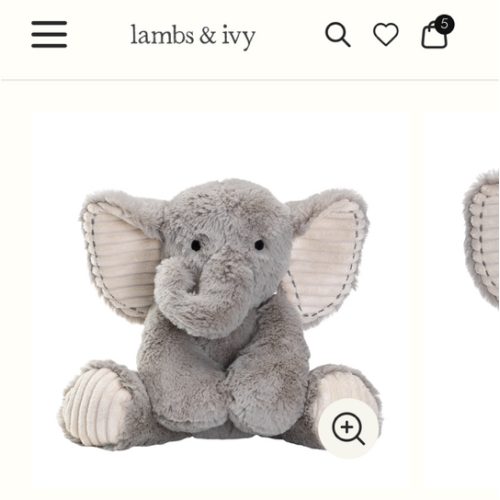 Jungle Safari Gray Plush Elephant Stuffed Animal Toy Plushie - Jett – Lambs & Ivy